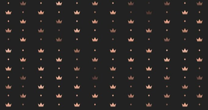 crown pattern rose gold with black background