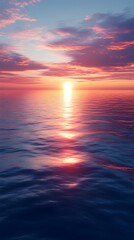 Fototapeta premium A breathtaking sunset over the ocean, with the golden light reflecting on the water's surface.