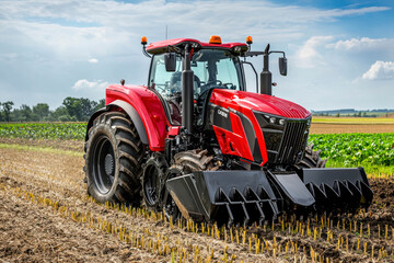 Obraz premium Modern agricultural machinery for the care of the garden.