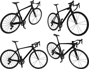 Vector sketch illustration silhouette design image of racing bike for long journey touring