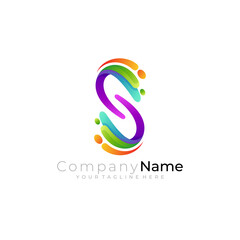 Obraz premium Simple letter S logo colorful, business logos