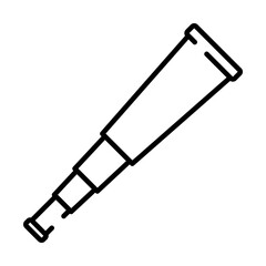 Monocular, telescope, spyglass black line icon