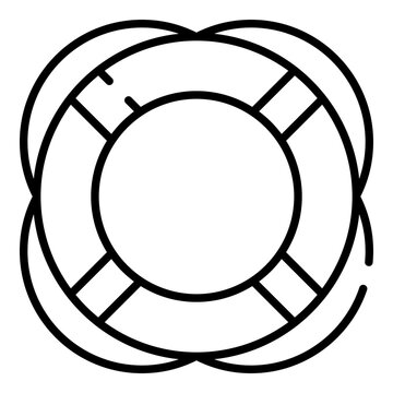 recommend clip art: Lifebuoy ring black line icon