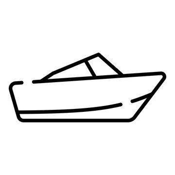 recommend clip art: Speedboat, motorboat black line icon