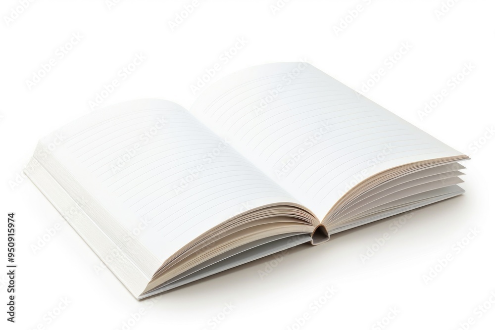 Aufkleber A notebook with blank pages and a pen lying flat, often used for writing, brainstorming or taking notes