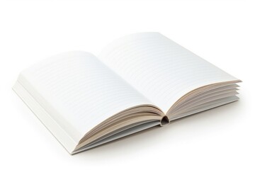 Fototapeta premium A notebook with blank pages and a pen lying flat, often used for writing, brainstorming or taking notes