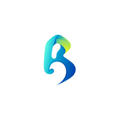 Abstract B logo and water wave design, ocean logos, blue color