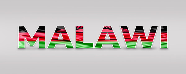 Malawi Text Effect. Fill with Malawi Flag. Isolated On White Background. Flag, Text, Effect, Vector, Isolated, Background