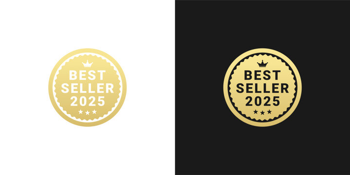 Best Seller 2025 Stamp or Best Seller 2025 Label Isolated Vector. Best seller 2025 stamp for product, print design, apps, websites, and more about best seller product.