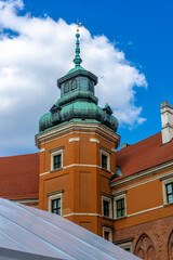 Royal Palace in historic Warsaw city center, Poland, July, 2024.