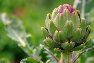 Fototapeta premium Artichoke in garden blooming