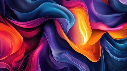 Obraz premium A vibrant and colorful abstract design with swirling patterns, creating a dynamic and energetic wallpaper
