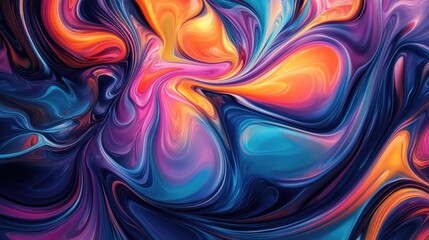 A vibrant and colorful abstract design with swirling patterns, creating a dynamic and energetic wallpaper