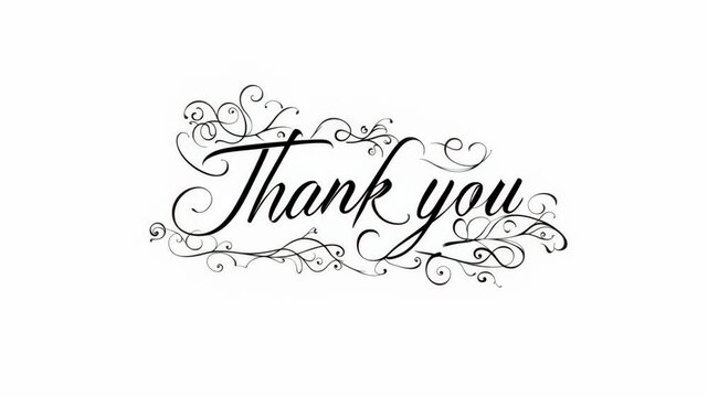 Thank You Animation: Vintage Calligraphy for Thanksgiving Day