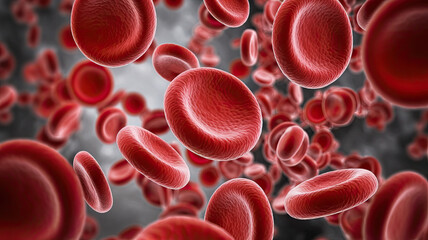  Close-Up View of Red Blood Cells in High Detail, Microscopic Blood Cell Structure, Detailed Circulatory System, Blood Cell Surface, Medical Illustration, Red Cell Close-Up