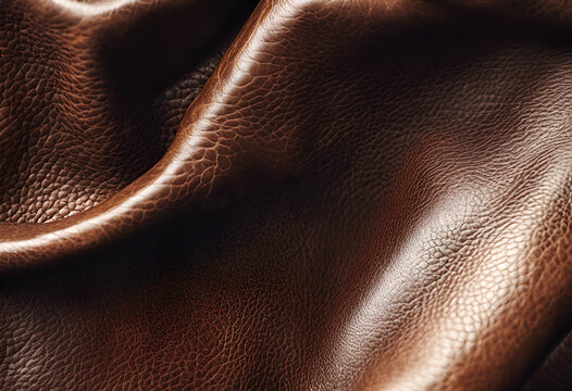 Luxurious Brown Leather Close-Up: Texture and Warmth