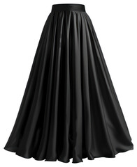 PNG Elegant black satin maxi skirt