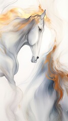 Naklejka premium Watercolor art of horses in motion