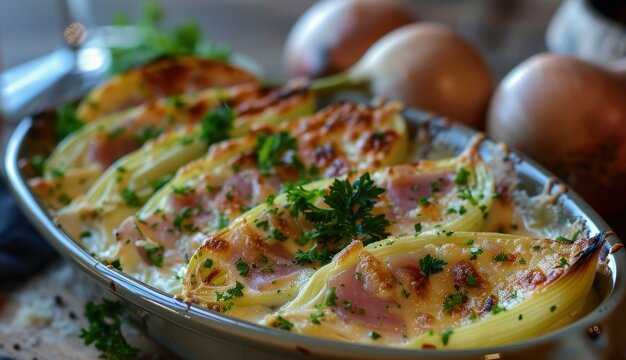 Baked endives with white sauce
