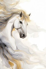 Obraz premium Watercolor art of horses in motion