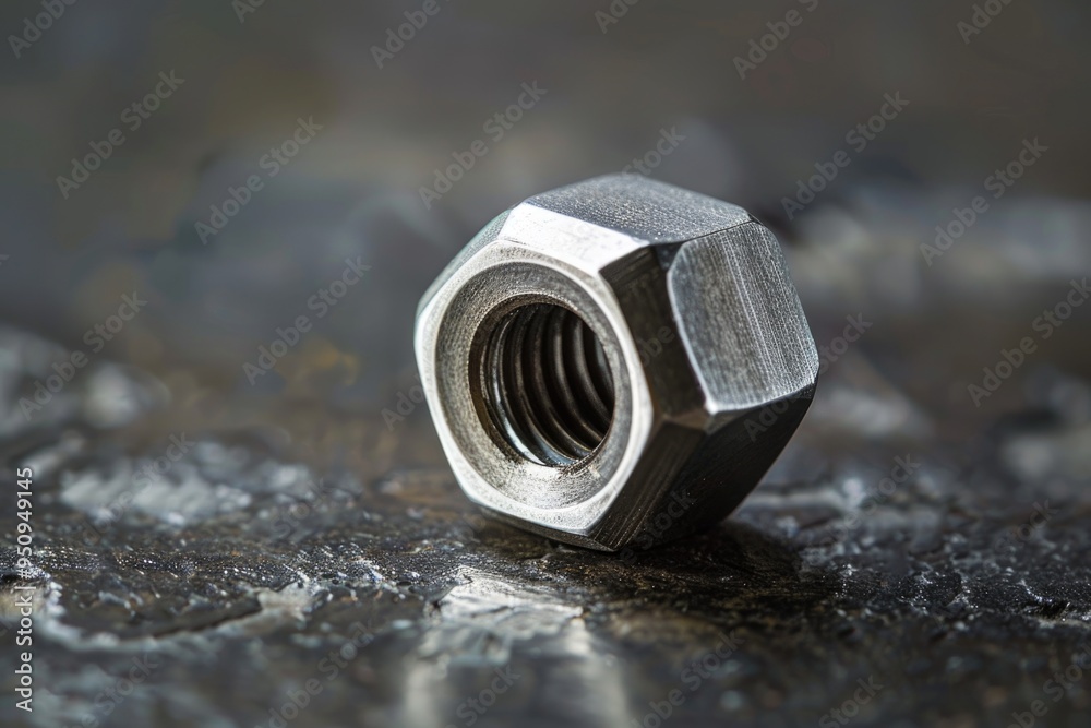 Poster a detailed view of a single nut sitting on a flat surface