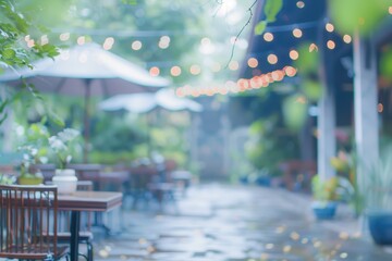 Naklejka premium Blur outdoor cafe for background