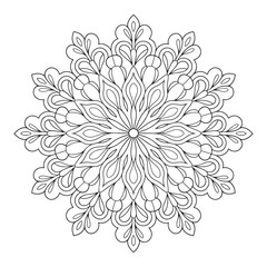 Line art mandala design and abstract floral background