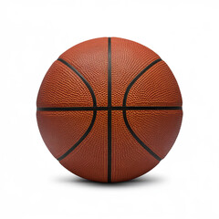 Basketball ball isolated on a white background with a clean, classic orange color