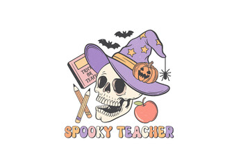 Spooky Teacher, Halloween Teacher PNG Sublimation design
