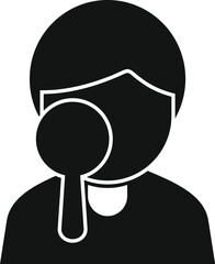 Simple vector icon of an otolaryngologist using an otoscope to examine a patient