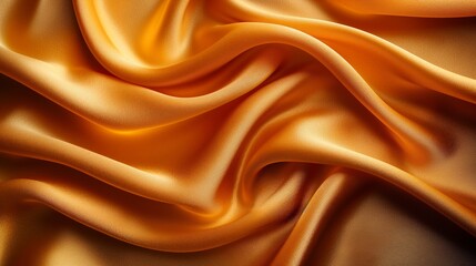 Fototapeta premium Black dark brown orange gold abstract luxury background. Silk satin fabric. Gradient ombre color. Curtain drapery fold line. Chocolate shade. Shiny glow glitter light. Design. Wide banner. Panoramic.