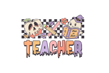  Halloween Teacher PNG Sublimation design
