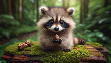 Obraz premium Waschbär