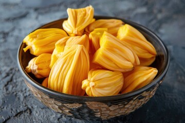 Bowl of fresh sweet ripe jackfruit slices