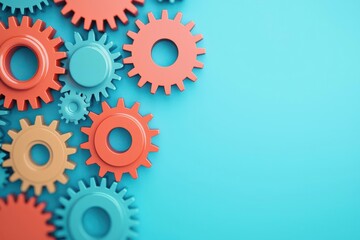 Modern feedback loop concept visualized with interconnected gears, representing continuous improvement, feedback, process optimization