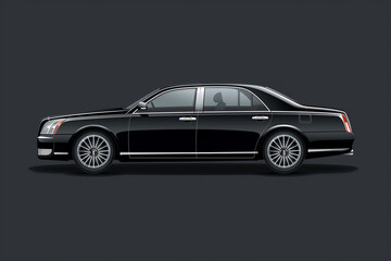Obraz premium Sleek Luxury: Side View of an Elongated Luxury Sedan