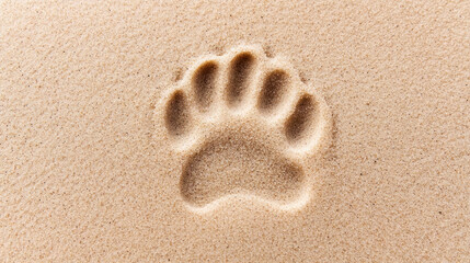 Clear Single Kangaroo Paw Print in Sand, evoking kangaroo day