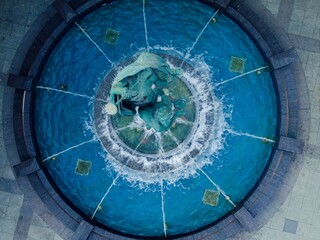 Fountain on Symphony Place in downtown Nashville, Tennessee, United States of America.
