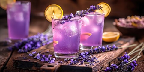 Exquisite lavender lemonade with homemade lavender honey syrup for a healthier and more delicious twist Refreshing organic non alcoholic drink
