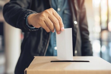 Fototapeta premium Voter placing vote election symbolism
