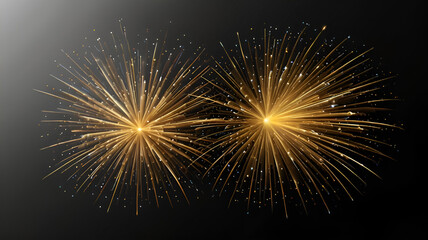 Fototapeta premium Golden firework texture, thin stroke lines. Isolated png illustration, transparent background. Design for overlay, montage, texture. Happy new year concept.