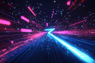 Fototapeta premium Abstract motion speed glowing effect background created with Generative AI