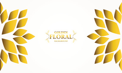 golden white background with golden leaves . Vector illustration. Can be used for advertising, presentation.