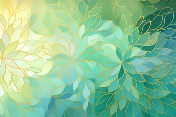 Fototapeta premium Abstract flower pattern light green background