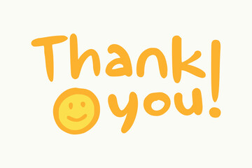 Handwritten Thank you lettering for greeting, colorful typography, lettering collection