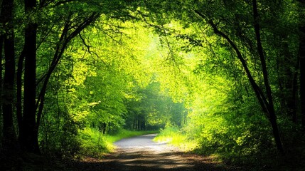 Obraz premium Natural archway shaped by branches in the forest