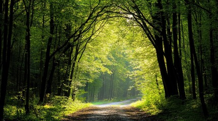 Obraz premium Natural archway shaped by branches in the forest