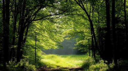 Fototapeta premium Natural archway shaped by branches in the forest
