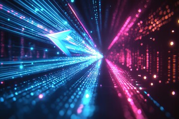 Obraz premium Abstract motion speed glowing effect background created with Generative AI