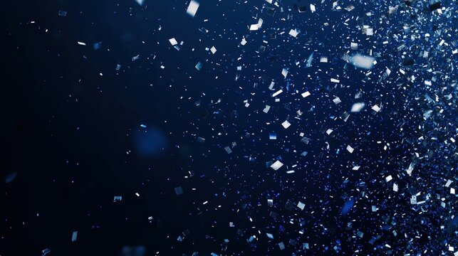 Silver confetti falling